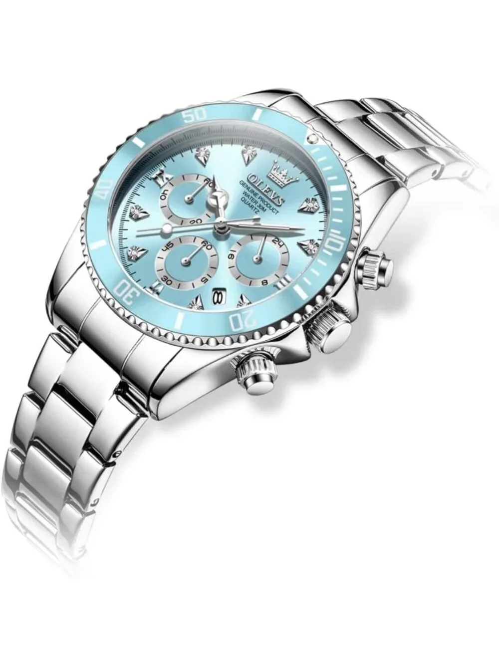 Stylish Women's Analog Watch with Diamonds, Waterproof, Luminous, Two-Tone